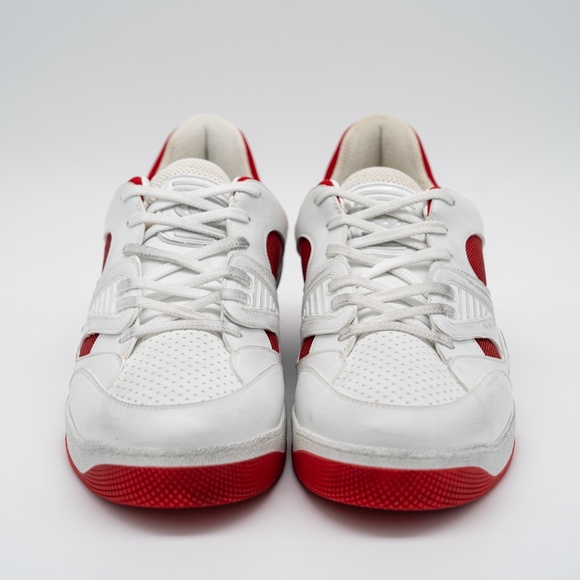 Size 13.5G 14 US Gucci Basket Low White Demetra Red Black Sneakers - Picture 2 of 15